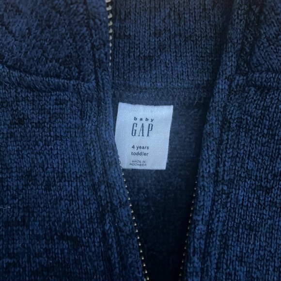 Gap Navy Heathered Quartered Zip Sweater - Picture 2 of 7